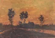 Vincent Van Gogh Landscape at Sunset (nn04) oil painting reproduction